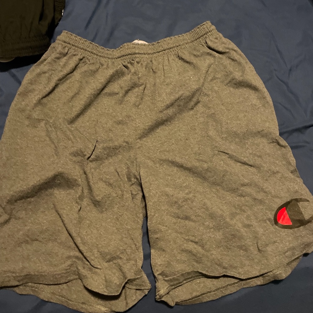 Champion logo gray mens shorts